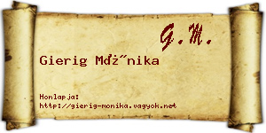 Gierig Mónika névjegykártya
